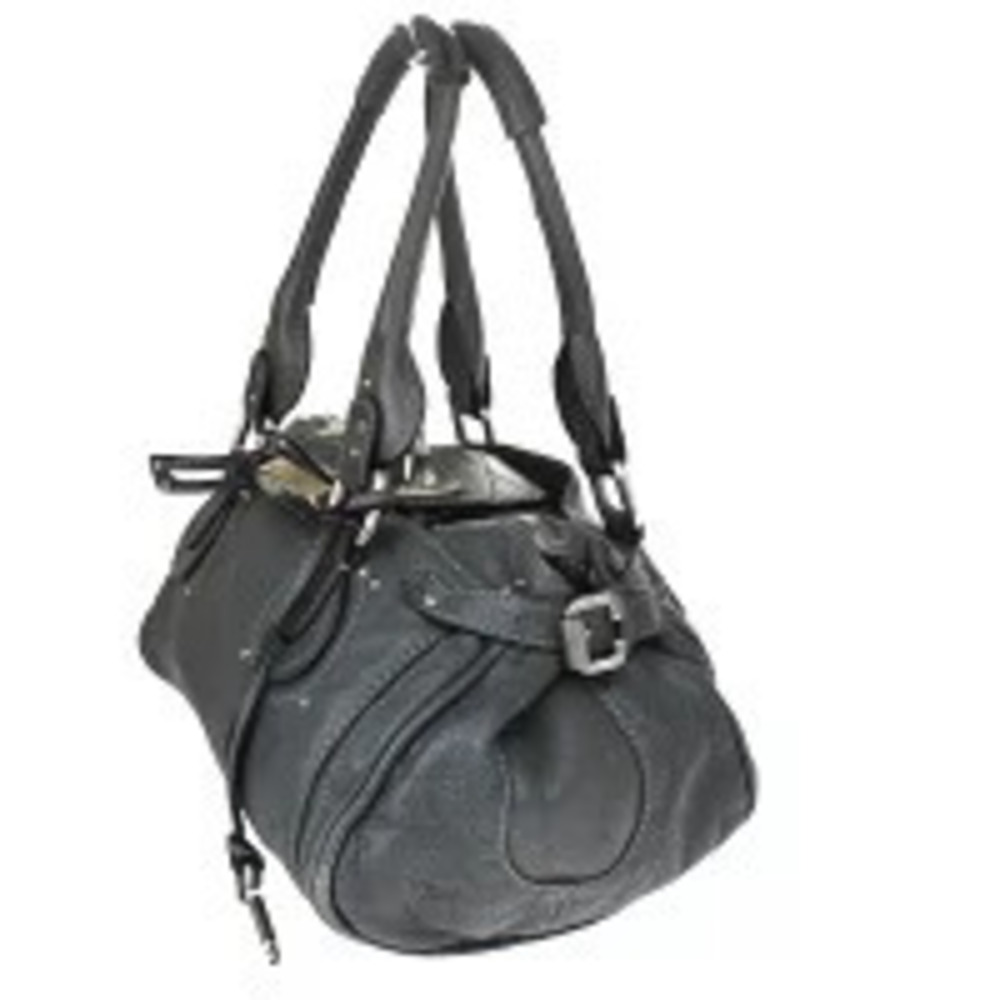 Chloe Shoulder Gray Paddington Leather Bag Gray